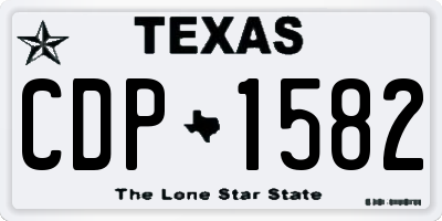TX license plate CDP1582