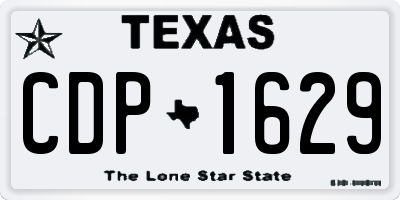 TX license plate CDP1629
