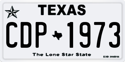 TX license plate CDP1973