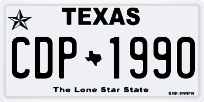 TX license plate CDP1990