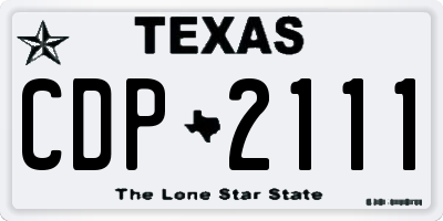 TX license plate CDP2111