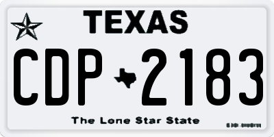 TX license plate CDP2183