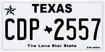 TX license plate CDP2557