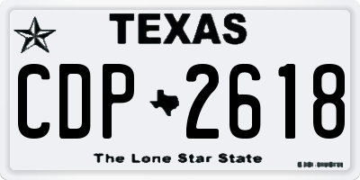 TX license plate CDP2618