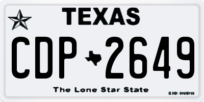 TX license plate CDP2649