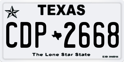 TX license plate CDP2668