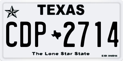 TX license plate CDP2714