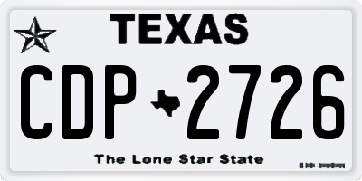 TX license plate CDP2726