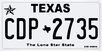 TX license plate CDP2735