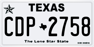 TX license plate CDP2758