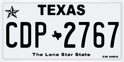 TX license plate CDP2767