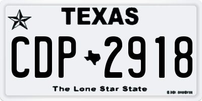TX license plate CDP2918