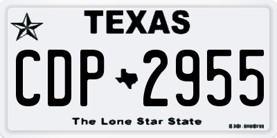 TX license plate CDP2955