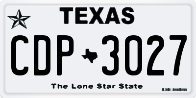 TX license plate CDP3027
