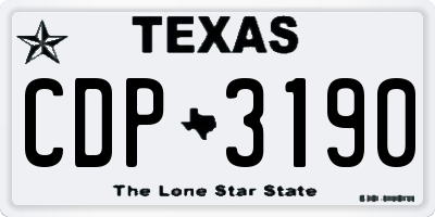 TX license plate CDP3190