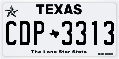 TX license plate CDP3313