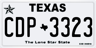 TX license plate CDP3323