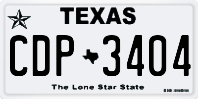 TX license plate CDP3404