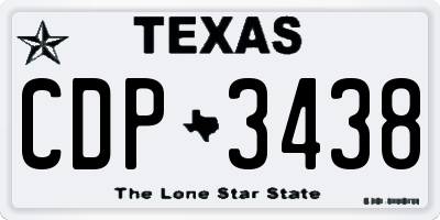 TX license plate CDP3438