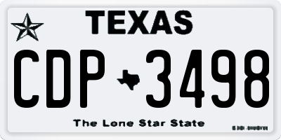 TX license plate CDP3498