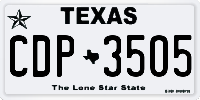 TX license plate CDP3505