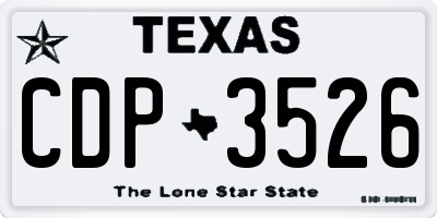 TX license plate CDP3526