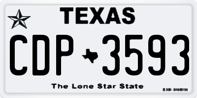 TX license plate CDP3593