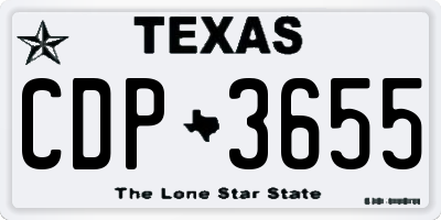 TX license plate CDP3655