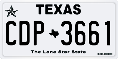 TX license plate CDP3661