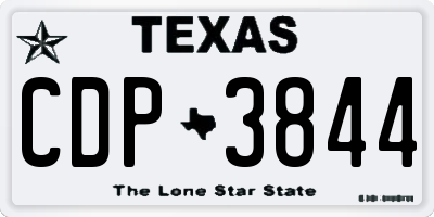 TX license plate CDP3844