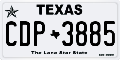 TX license plate CDP3885
