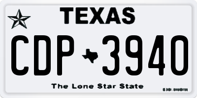 TX license plate CDP3940