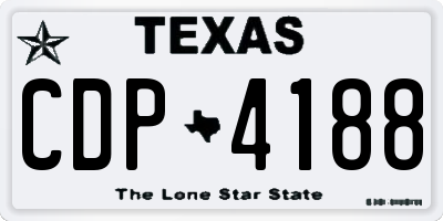 TX license plate CDP4188