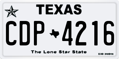 TX license plate CDP4216