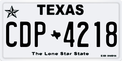 TX license plate CDP4218