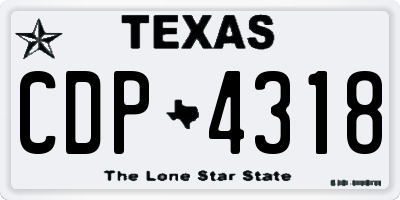 TX license plate CDP4318