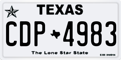 TX license plate CDP4983