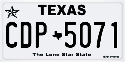 TX license plate CDP5071
