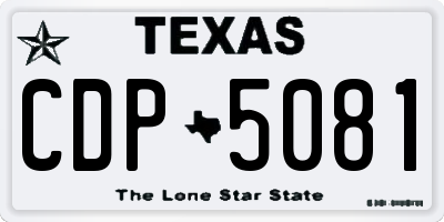 TX license plate CDP5081