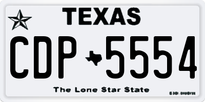 TX license plate CDP5554