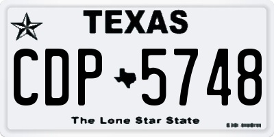 TX license plate CDP5748
