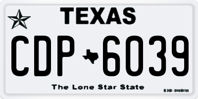 TX license plate CDP6039
