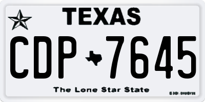 TX license plate CDP7645