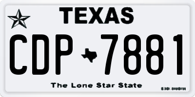 TX license plate CDP7881