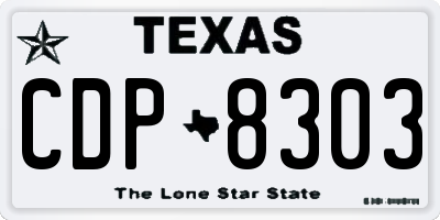 TX license plate CDP8303