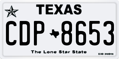 TX license plate CDP8653