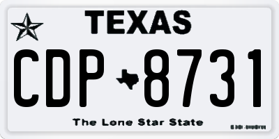 TX license plate CDP8731
