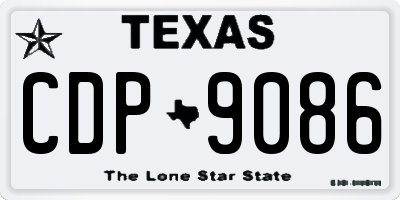 TX license plate CDP9086