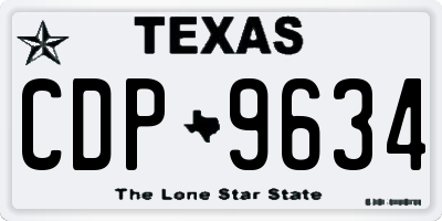 TX license plate CDP9634