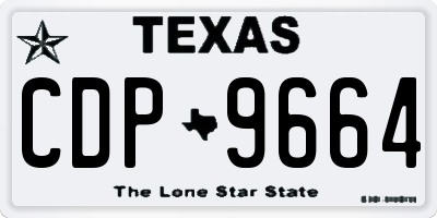 TX license plate CDP9664
